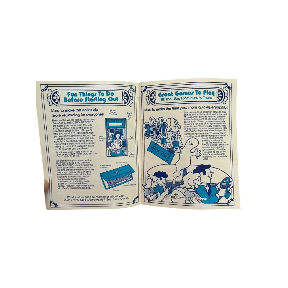 Gulf Travel Fun Book Kids OS Blue Good Vintage Road Trip Activity Game Ephemera